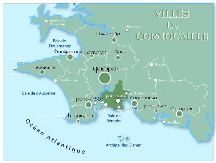 les villes du finistère sud